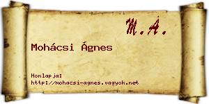 Mohácsi Ágnes névjegykártya