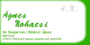 agnes mohacsi business card